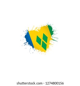Saint Vincent and the Grenadines flag, vector illustration on a white background