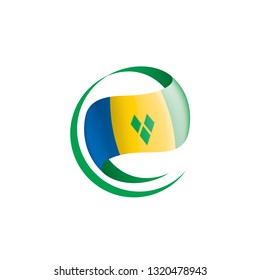 Saint Vincent and the Grenadines flag, vector illustration on a white background