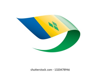 Saint Vincent and the Grenadines flag, vector illustration on a white background