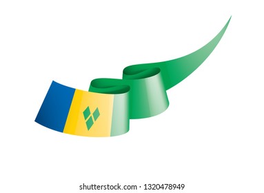 Saint Vincent and the Grenadines flag, vector illustration on a white background
