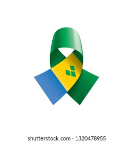 Saint Vincent and the Grenadines flag, vector illustration on a white background