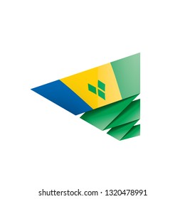Saint Vincent and the Grenadines flag, vector illustration on a white background
