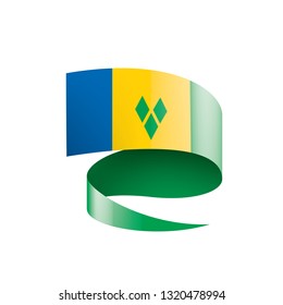 Saint Vincent and the Grenadines flag, vector illustration on a white background