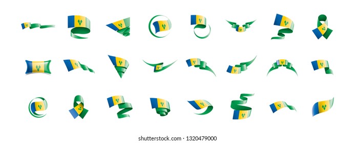 Saint Vincent and the Grenadines flag, vector illustration on a white background