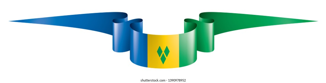 Saint Vincent and the Grenadines flag, vector illustration on a white background