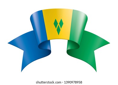 Saint Vincent and the Grenadines flag, vector illustration on a white background