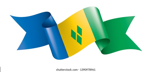 Saint Vincent and the Grenadines flag, vector illustration on a white background