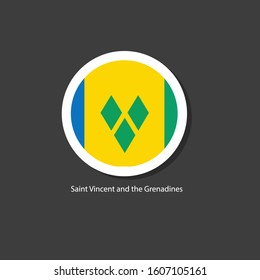 Saint Vincent and the Grenadines flag Vector circle with flags.