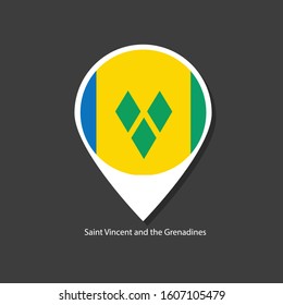 Saint Vincent and the Grenadines flag Vector marker with flags.