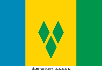 Saint Vincent and the Grenadines flag vector icon