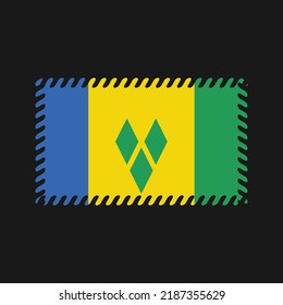 Vector de la bandera de San Vicente y las Granadinas. Bandera nacional