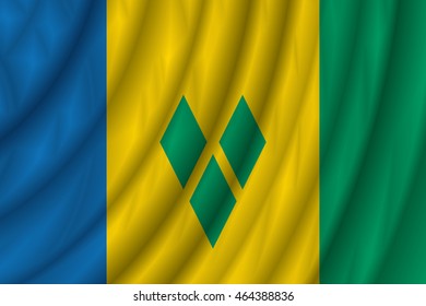 Saint Vincent and the Grenadines flag vector illustration.