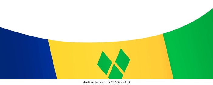Saint Vincent and the Grenadines flag wave isolated on png or transparent background vector illustration.