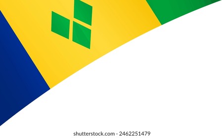 Saint Vincent and the Grenadines flag wave isolated on png or transparent background vector illustration.