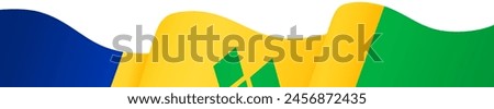 Saint Vincent and the Grenadines flag wave isolated on png or transparent background vector illustration.