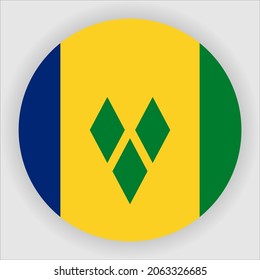 Icono de bandera de San Vicente y las Granadinas de redondeo plano