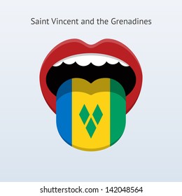 Saint Vincent and the Grenadines language. Abstract human mouth. Vector illustration.