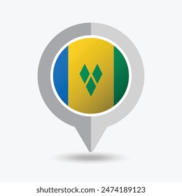Saint Vincent and the Grenadines Location Pin Icon Vector Illustration