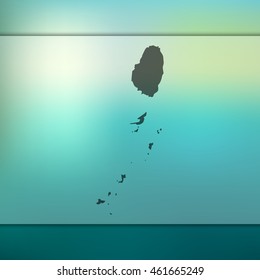 Saint Vincent and the Grenadines  map. Blurred background with silhouette of Saint Vincent and the Grenadines map. Vector silhouette of Saint Vincent and the Grenadines map