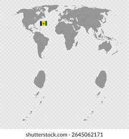 Saint Vincent and the Grenadines Map Set with World Location.