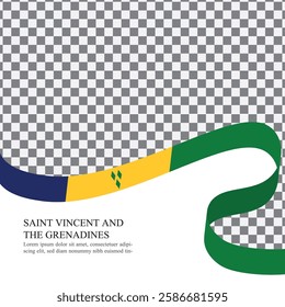 Saint Vincent and the Grenadines national flag ribbon stock vector