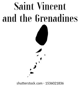Saint Vincent and the Grenadines outline world map silhouette vector illustration, creative design background, national country flag, objects, element, symbols from countries all continents set.
