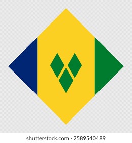 Saint Vincent and the Grenadines rhombus flag. Vector illustration.