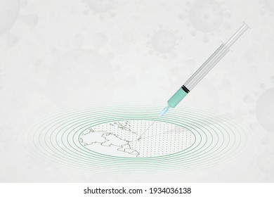 Saint Vincent and the Grenadines vaccination concept, vaccine injection in map of Saint Vincent and the Grenadines. Vaccine and vaccination against coronavirus, COVID-19. 