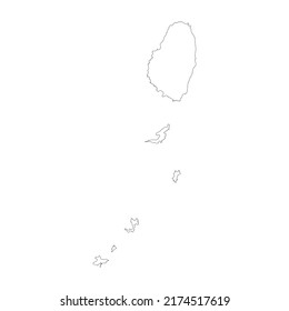 Saint Vincent and the Grenadines vector country map outline