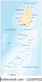 Saint Vincent And The Grenadines Vector Map