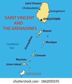 Saint Vincent and the Grenadines - vector map