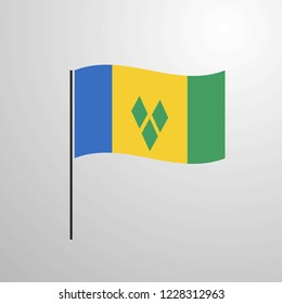 Saint Vincent and Grenadines waving Flag