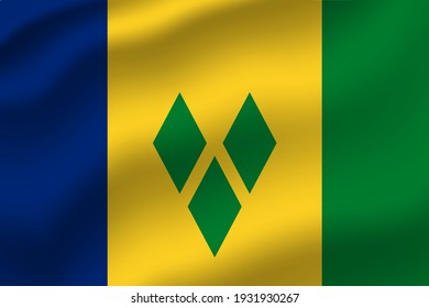 Saint Vincent and The Grenadineswaving flag vector editable