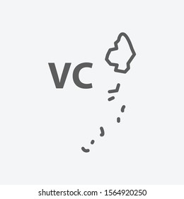 Saint vircent icon line symbol. Isolated vector illustration of icon sign concept for your web site mobile app logo UI design.