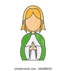 saint virgin mary holy religious image cartoon