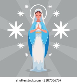 saint virgin mary, vector design