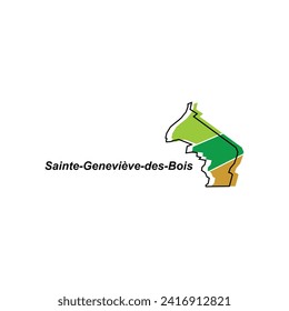 Sainte Genevieve Des Bois City of France map vector illustration, vector template with outline graphic sketch style isolated on white background