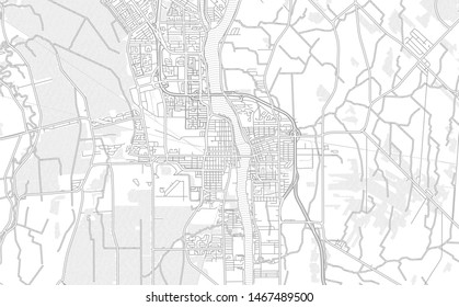 Saint-Jean-sur-Richelieu, Quebec, Canada, bright outlined vector map with bigger and minor roads and steets created for infographic backgrounds.