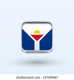 Saint-Martin flag icon square form on gray background. Vector illustration.