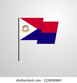 Saint-Martin waving Flag design vector