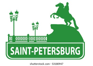 Saint-Petersburg outline. Vector illustration