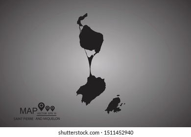 Saint-Pierre and Mikelon map.vector illustration eps 10.
