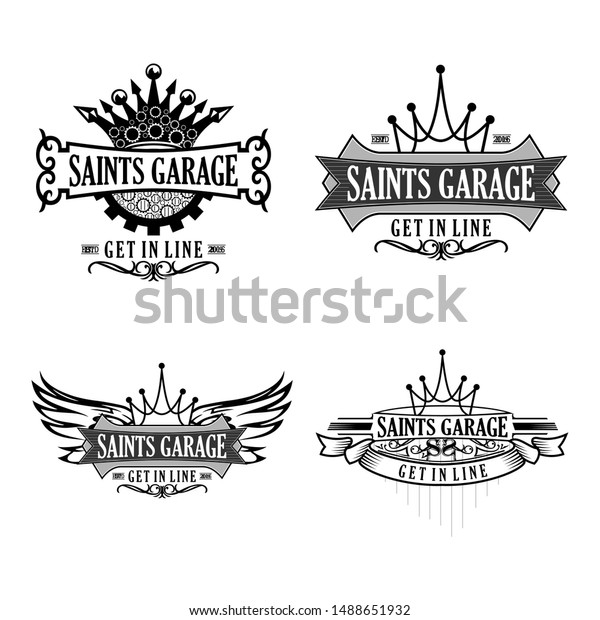 Saints garage logo badge\
vector