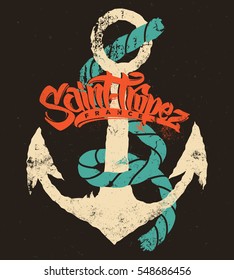 Saint-Tropez t-shirt print design.