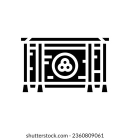 saisen monetary offering shintoism glyph icon vector. saisen monetary offering shintoism sign. isolated symbol illustration