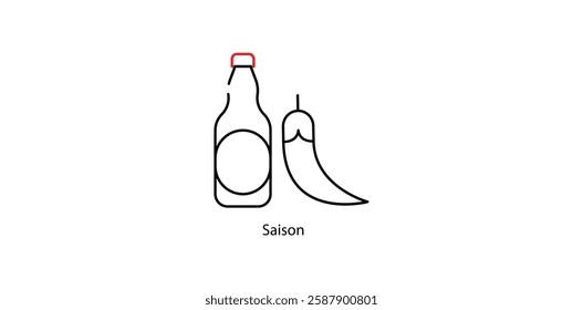 Saison Vector Icon - Belgian Farmhouse Ale Beer Glass Symbol