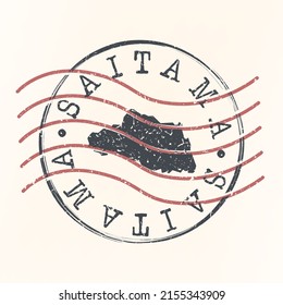 Saitama, Japan Stamp Map Postal. Silhouette. Passport Round Design. Vector Icon. Design Retro Travel National Symbol.