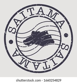 Saitama, Japan Stamp Postal. A Map Silhouette Seal. Passport Round Design. Vector Icon Design Retro Travel.