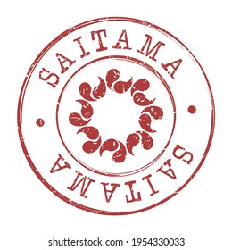 Saitama, Japan Stamp Postal. Silhouette Seal. Flag Passport Round Design. Vector Icon. Design Retro Travel. National Symbol.