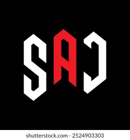 SAJ carta moderna vetor logotipo design
